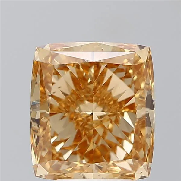 5.01ct Cushion modified Lab Grown Diamond (Colour Fancy Intense Orangey Yellow, Clarity VS2, IGI Certified)