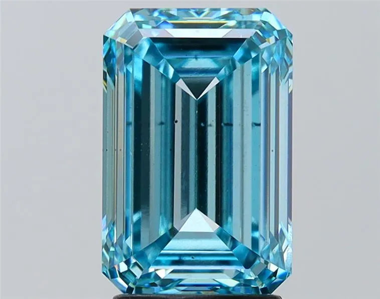 3.00ct Emerald Lab Grown Diamond (Colour Fancy Vivid Blue, Clarity VS2, IGI Certified)