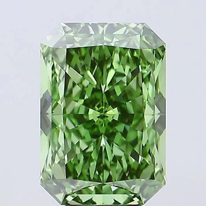 5.01ct Radiant Lab Grown Diamond (Colour Fancy Vivid Green, Clarity VVS1, IGI Certified)