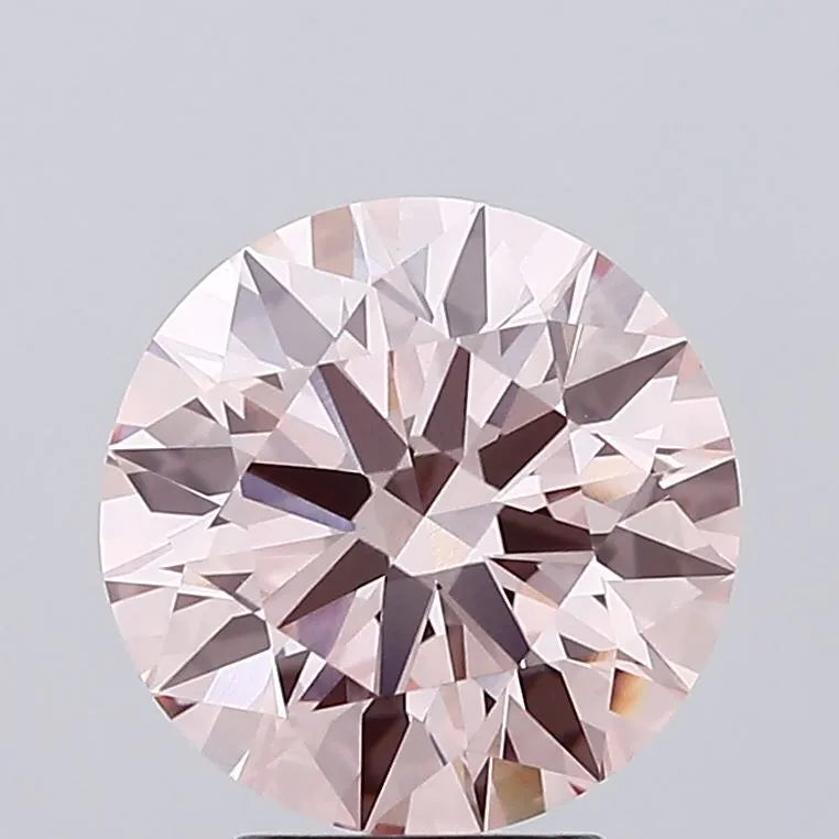 3.26ct Round Lab Grown Diamond (Colour Fancy Pink, Clarity VVS2, Cut ID, IGI Certified)