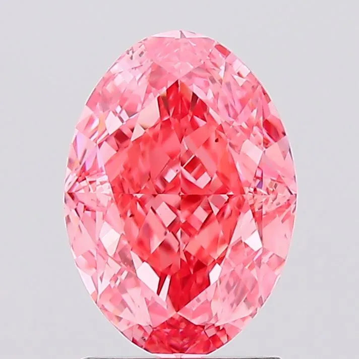 1.76ct Oval Lab Grown Diamond (Colour Fancy Vivid Pink, Clarity VS1, IGI Certified)