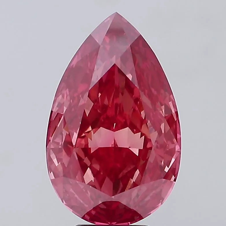 7.51ct Pear Lab Grown Diamond (Colour Fancy Vivid Pink, Clarity VS2, IGI Certified)