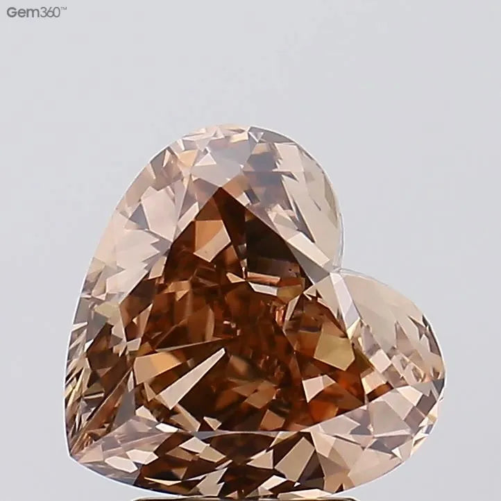3.19ct Heart Lab Grown Diamond (Colour Fancy Brown, Clarity VVS2, IGI Certified)
