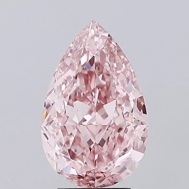 4.54ct Pear Lab Grown Diamond (Colour Fancy Vivid Pink, Clarity VS1, IGI Certified)