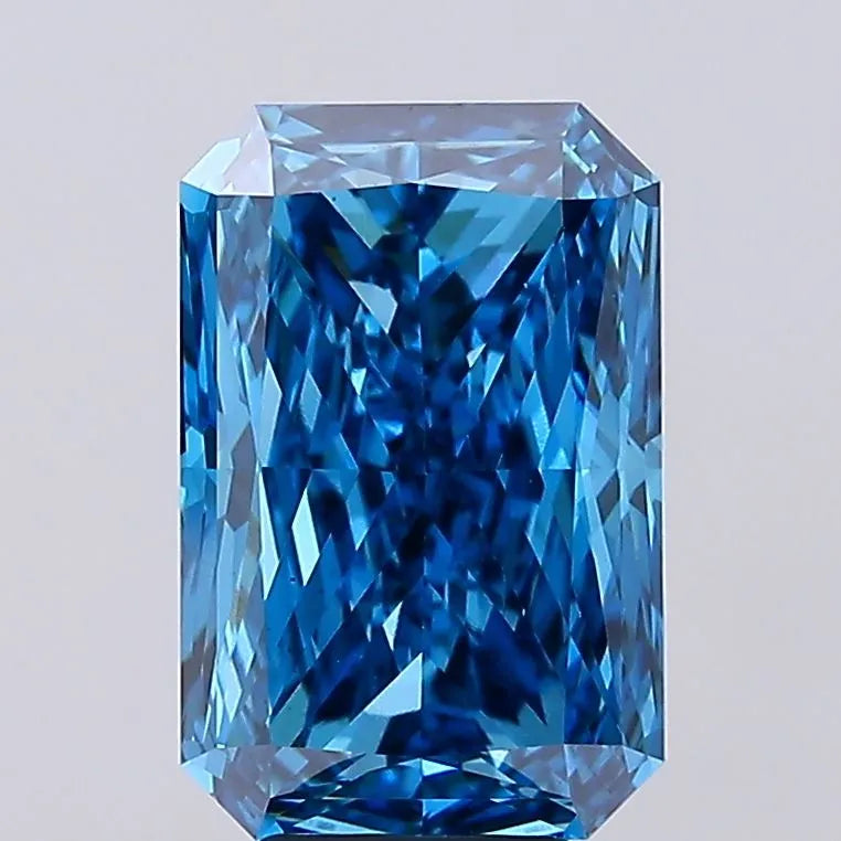 6.14ct Radiant Lab Grown Diamond (Colour Fancy Vivid Blue, Clarity VS2, IGI Certified)