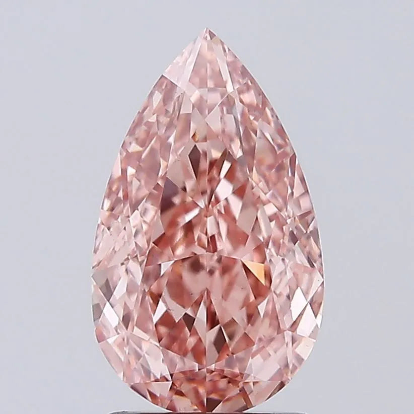 2.02ct Pear Lab Grown Diamond (Colour Fancy Intense Brownish Pink, Clarity VS1, IGI Certified)