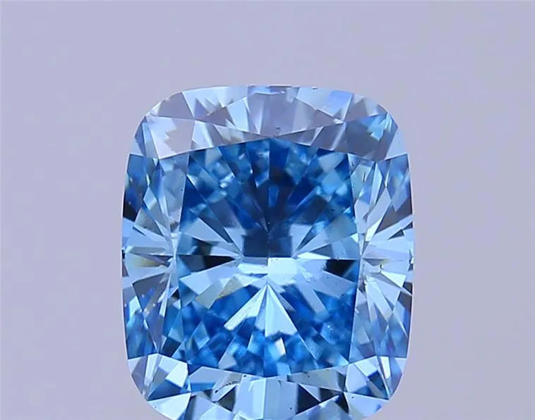 3.00ct Cushion brilliant Lab Grown Diamond (Colour Fancy Vivid Blue, Clarity VS1, Cut EX, Uncertified)