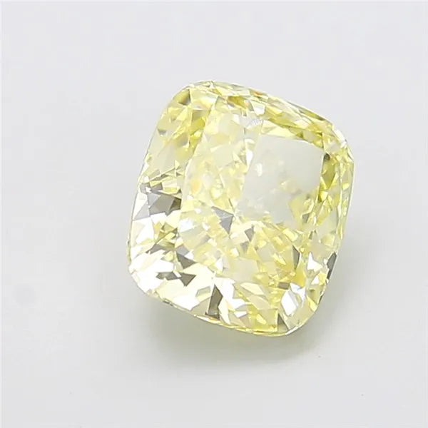 3.00ct Cushion modified Lab Grown Diamond (Colour Fancy Light Yellow, Clarity VVS2, IGI Certified)
