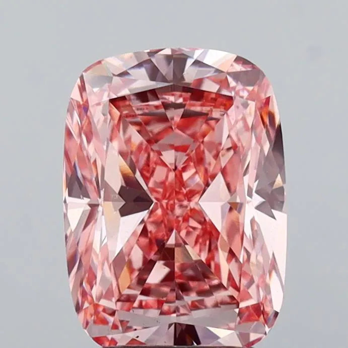 3.00ct Cushion modified Lab Grown Diamond (Colour Fancy Vivid Pink, Clarity VS1, IGI Certified)