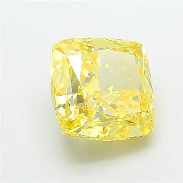 3.00ct Cushion modified Lab Grown Diamond (Colour Fancy Vivid Yellow, Clarity VVS2, IGI Certified)
