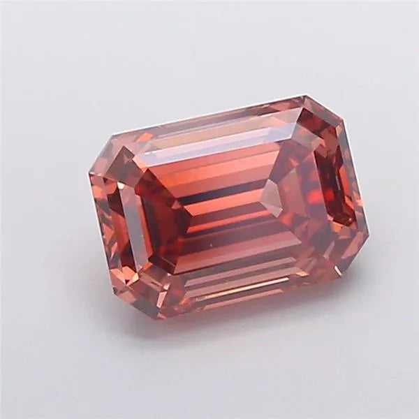 3.00ct Emerald Lab Grown Diamond (Colour Fancy Pinkish Brown, Clarity VS1, IGI Certified)