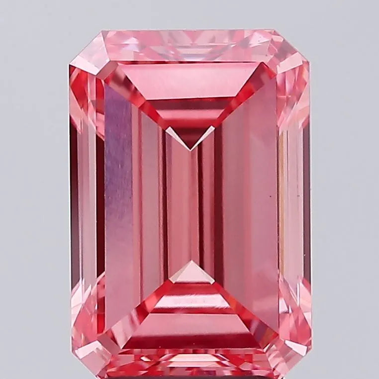 3.00ct Emerald Lab Grown Diamond (Colour Fancy Vivid Pink, Clarity VS1, IGI Certified)