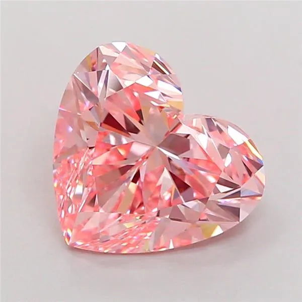 3.00ct Heart Lab Grown Diamond (Colour Fancy Vivid Pink, Clarity VVS1, IGI Certified)