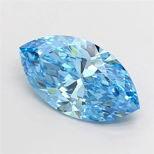 3.00ct Marquise Lab Grown Diamond (Colour Fancy Vivid Blue, Clarity VS2, IGI Certified)