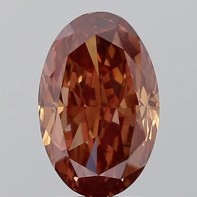 3.00ct Oval Lab Grown Diamond (Colour Fancy Pink Brown, Clarity VS2, IGI Certified)