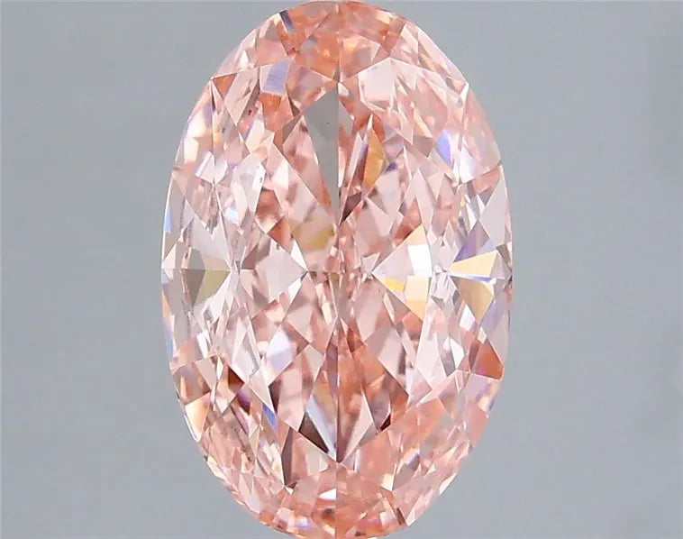 3.00ct Oval Lab Grown Diamond (Colour Fancy Vivid Pink, Clarity VVS2, IGI Certified)