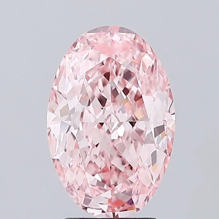 3.00ct Oval Lab Grown Diamond (Colour Fancy Vivid Pink, Clarity VVS2, IGI Certified)