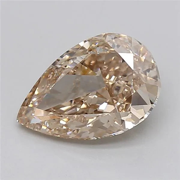 3.00ct Pear Lab Grown Diamond (Colour Fancy Light Brown, Clarity VVS2, IGI Certified)