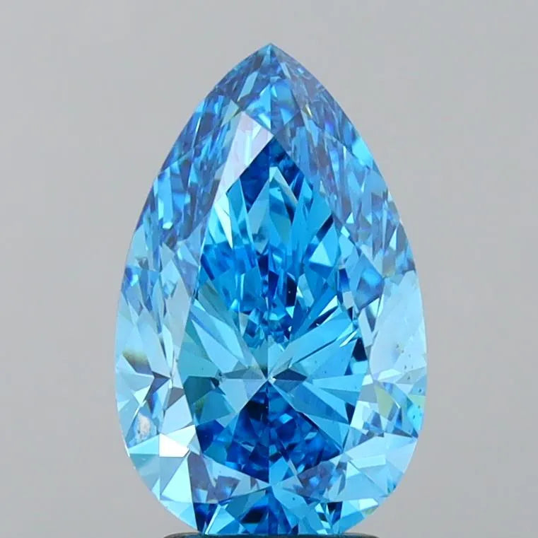 3.00ct Pear Lab Grown Diamond (Colour Fancy Vivid Blue, Clarity VS1, IGI Certified)