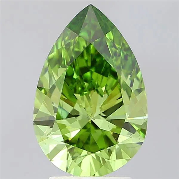 3.00ct Pear Lab Grown Diamond (Colour Fancy Vivid Green, Clarity VS2, IGI Certified)