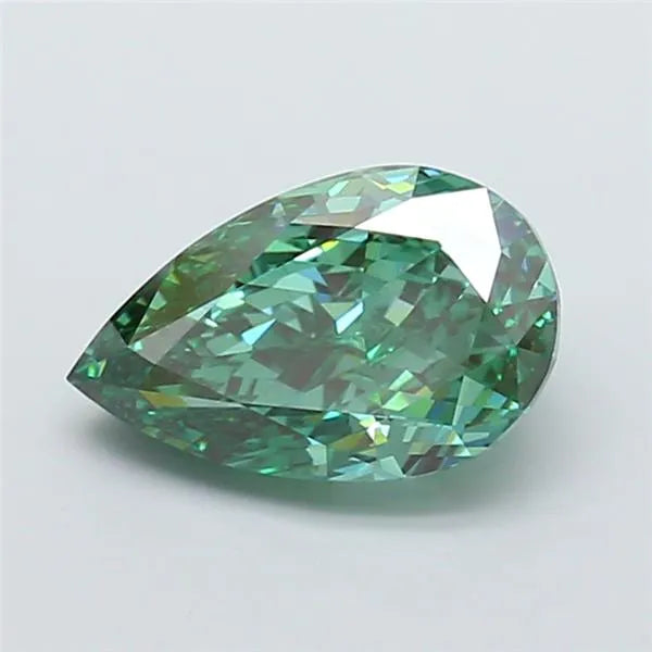 3.00ct Pear Lab Grown Diamond (Colour Fancy Vivid Green, Clarity VS2, IGI Certified)