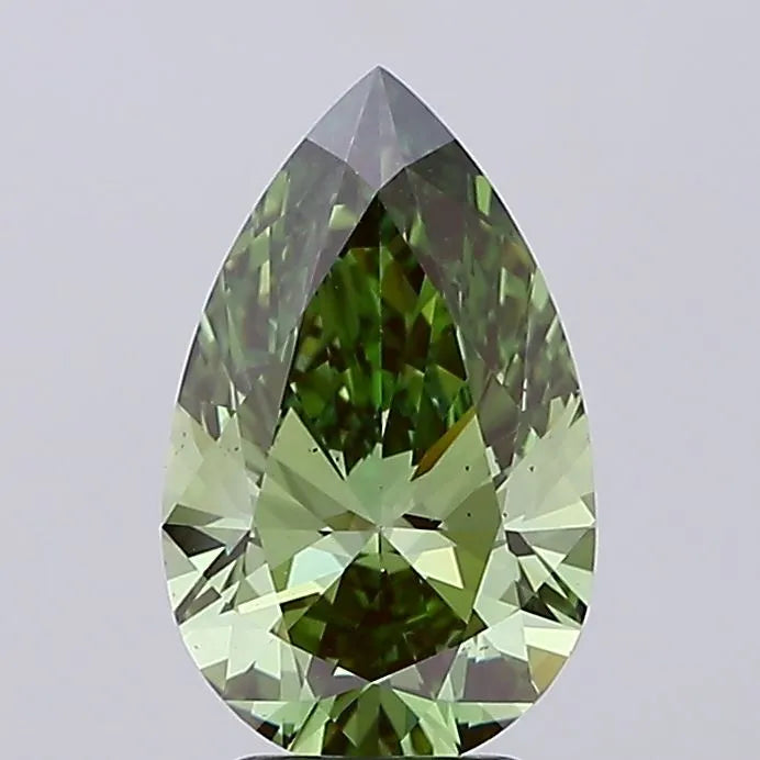 3.00ct Pear Lab Grown Diamond (Colour Fancy Vivid Green, Clarity VS2, IGI Certified)