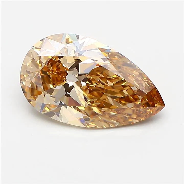 3.00ct Pear Lab Grown Diamond (Colour Fancy Yellowish Brown, Clarity VVS2, IGI Certified)