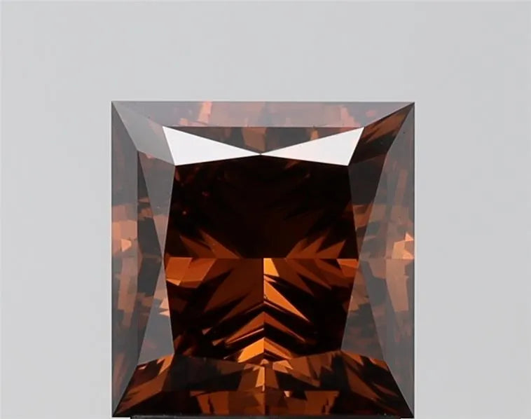 3.00ct Princess Lab Grown Diamond (Colour Fancy Deep Orange, Clarity VS1, Cut GD, IGI Certified)