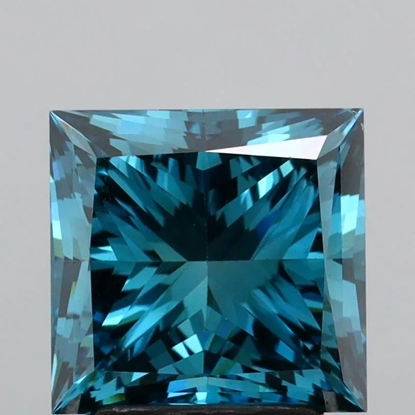 3.00ct Princess Lab Grown Diamond (Colour Fancy Vivid Blue, Clarity VS1, IGI Certified)