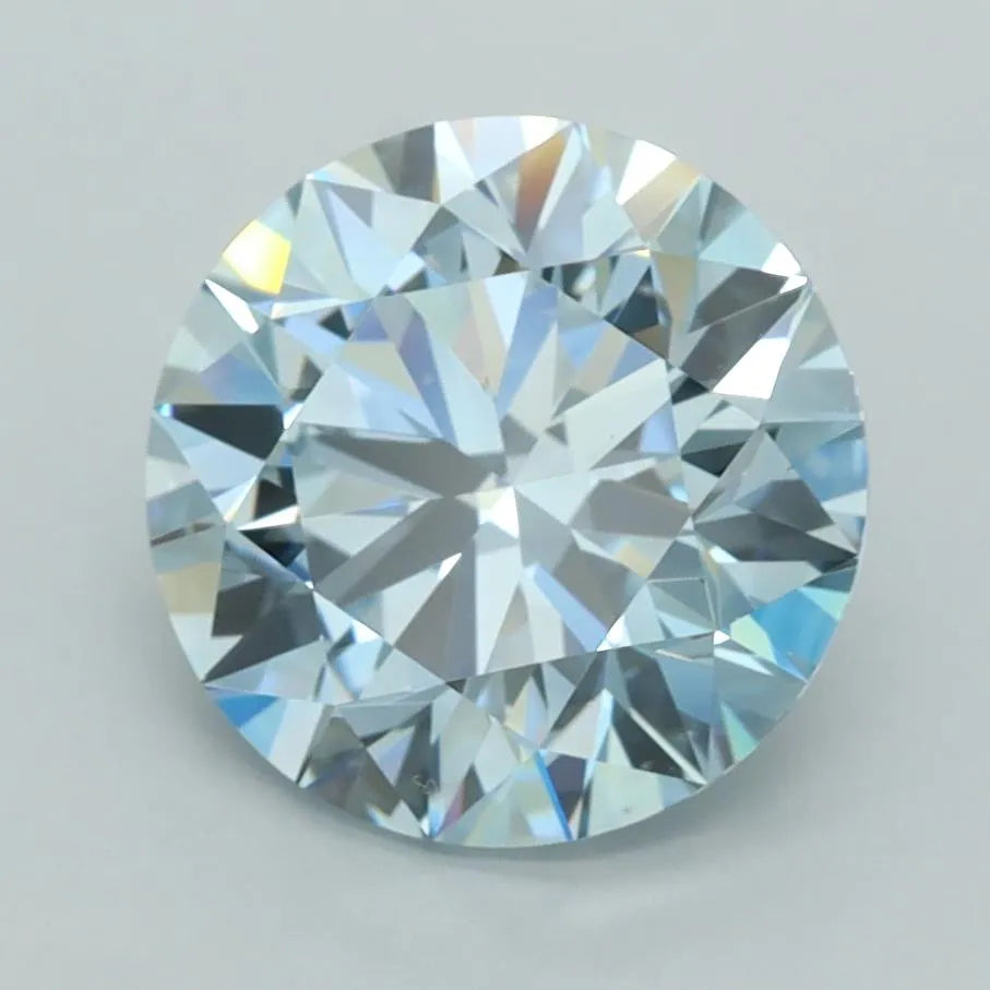 3.00ct Round Lab Grown Diamond (Colour Fancy Intense Blue, Clarity VVS1, Cut EX, IGI Certified)