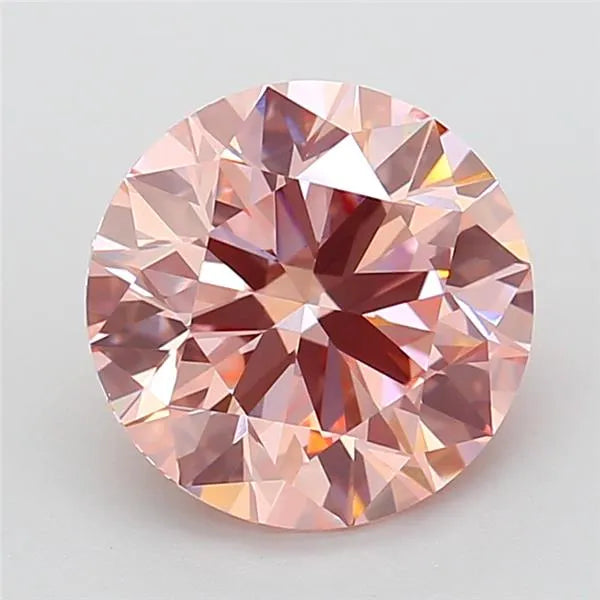 3.00ct Round Lab Grown Diamond (Colour Fancy Intense Pink, Clarity VS1, Cut ID, IGI Certified)