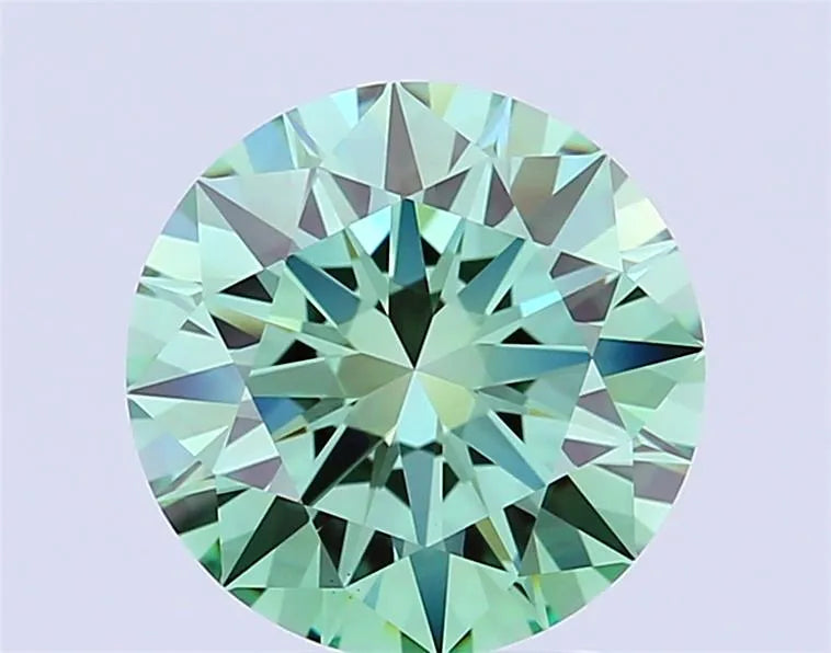 3.00ct Round Lab Grown Diamond (Colour Fancy Vivid Green, Clarity VVS2, Cut EX, IGI Certified)