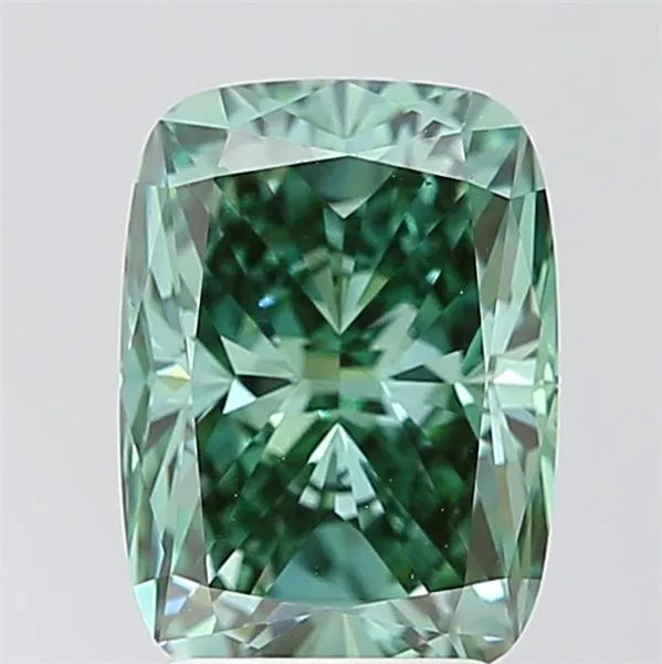 3.01ct Cushion modified Lab Grown Diamond (Colour Fancy Vivid Green, Clarity VS1, IGI Certified)