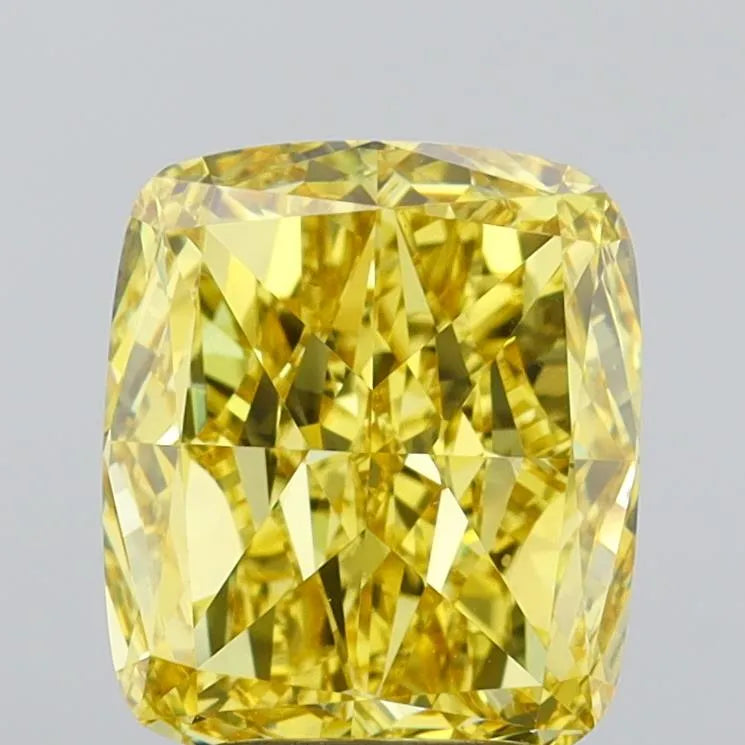 3.01ct Cushion modified Lab Grown Diamond (Colour Fancy Vivid Yellow, Clarity VVS2, IGI Certified)