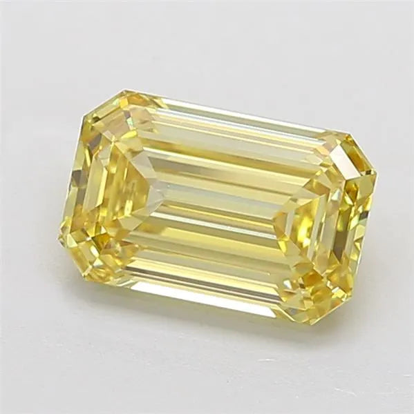 3.01ct Emerald Lab Grown Diamond (Colour Fancy Intense Yellow, Clarity VVS2, IGI Certified)