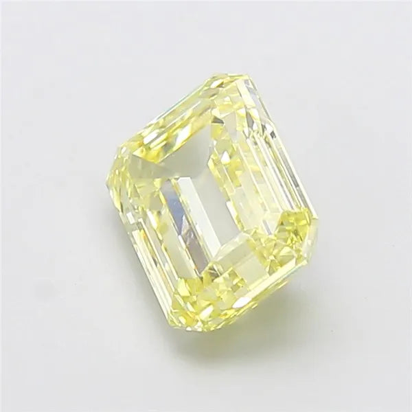 3.01ct Emerald Lab Grown Diamond (Colour Fancy Light Yellow, Clarity VVS2, IGI Certified)