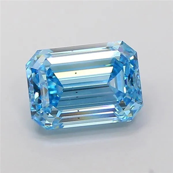 3.01ct Emerald Lab Grown Diamond (Colour Fancy Vivid Blue, Clarity VS1, Uncertified)