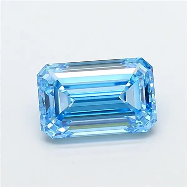 3.01ct Emerald Lab Grown Diamond (Colour Fancy Vivid Blue, Clarity VVS2, IGI Certified)