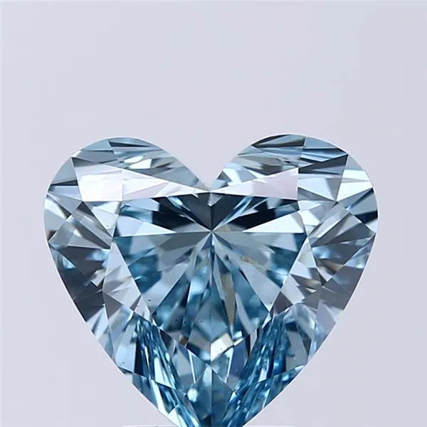 3.01ct Heart Lab Grown Diamond (Colour Fancy Vivid Blue, Clarity VS2, IGI Certified)