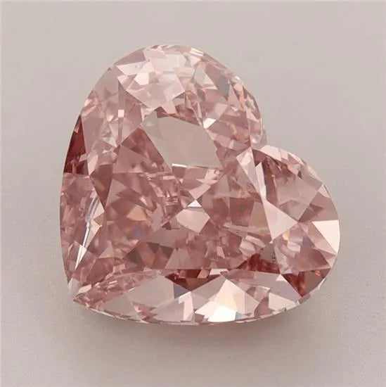 3.01ct Heart Lab Grown Diamond (Colour Fancy Vivid Brownish Pink, Clarity VVS2, IGI Certified)
