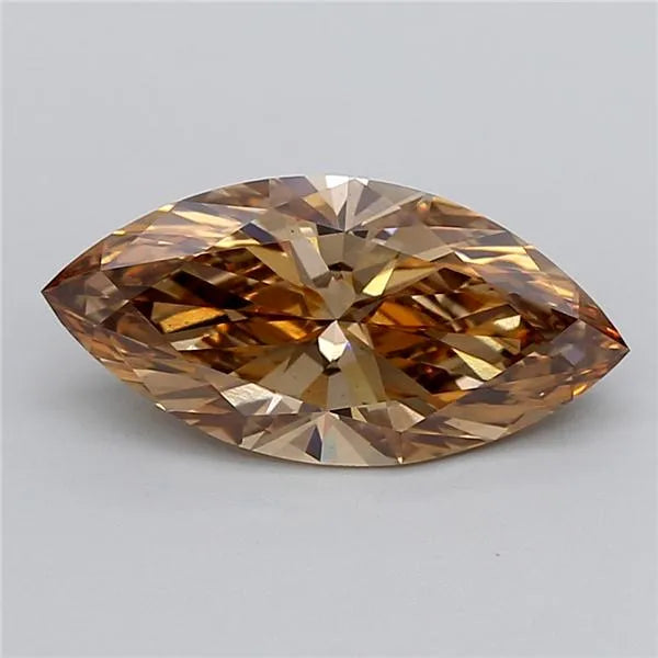 3.01ct Marquise Lab Grown Diamond (Colour Fancy Light Brown, Clarity VVS2, IGI Certified)