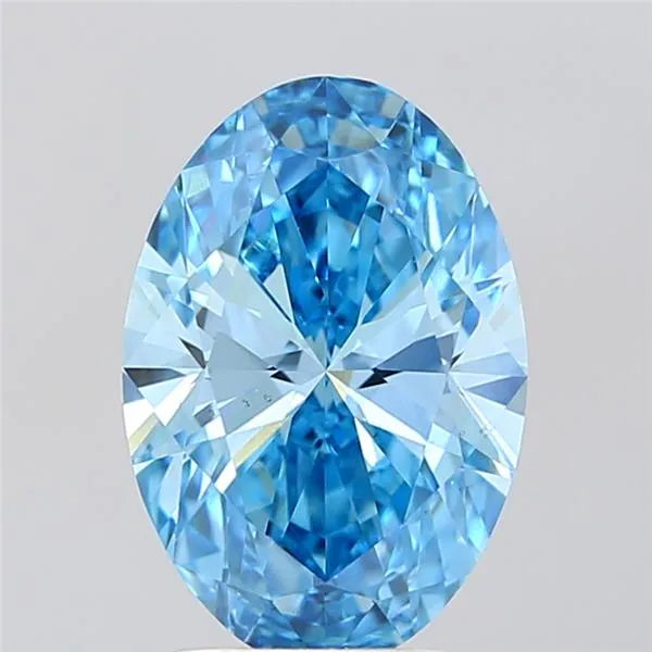 3.01ct Oval Lab Grown Diamond (Colour Fancy Vivid Blue, Clarity VS2, IGI Certified)