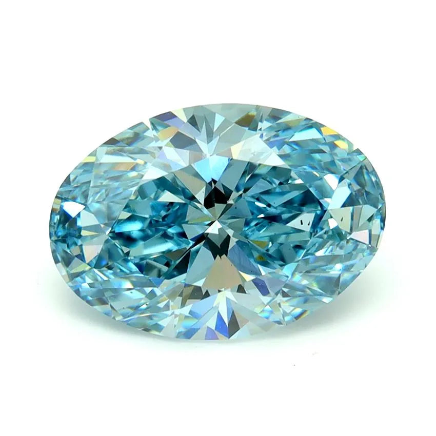 3.01ct Oval Lab Grown Diamond (Colour Fancy Vivid Blue, Clarity VS2, IGI Certified)