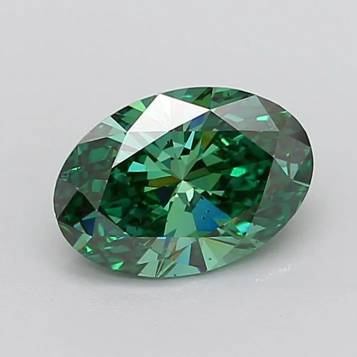 3.01ct Oval Lab Grown Diamond (Colour Fancy Vivid Green, Clarity SI1, IGI Certified)
