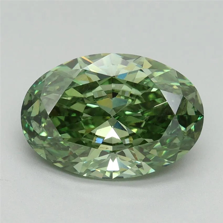 3.01ct Oval Lab Grown Diamond (Colour Fancy Vivid Green, Clarity SI1, IGI Certified)