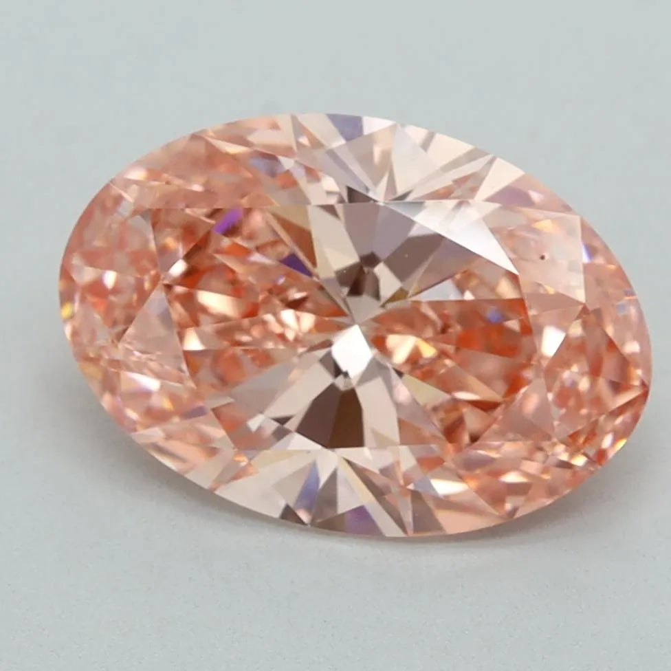 3.01ct Oval Lab Grown Diamond (Colour Fancy Vivid Pink, Clarity VS1, IGI Certified)