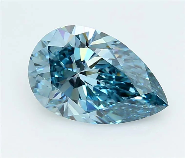3.01ct Pear Lab Grown Diamond (Colour Fancy Vivid Blue, Clarity VVS2, IGI Certified)