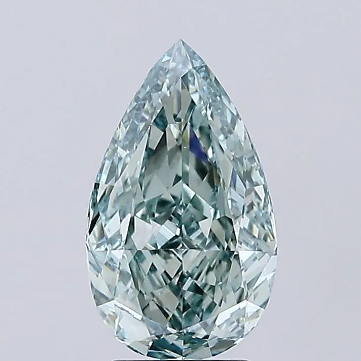 3.01ct Pear Lab Grown Diamond (Colour Fancy Vivid Green, Clarity VS1, IGI Certified)