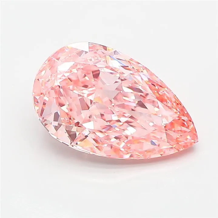 3.01ct Pear Lab Grown Diamond (Colour Fancy Vivid Pink, Clarity VS1, IGI Certified)