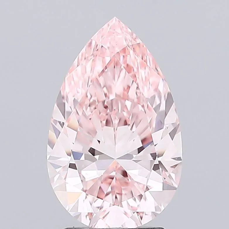 3.01ct Pear Lab Grown Diamond (Colour Fancy Vivid Pink, Clarity VS1, IGI Certified)
